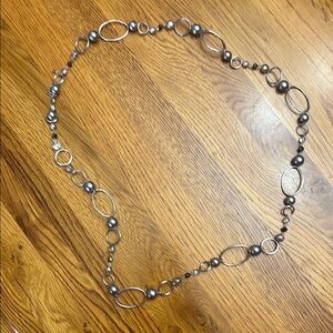 Lia Sophia Silver Chain Necklace with Intricate Design